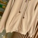 Burberry Check Hood Cotton Zip Hoodie Beige