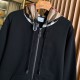 Burberry Check Hood Cotton Zip Hoodie Black