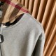 Burberry Check Hood Cotton Zip Hoodie Gray