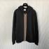 Burberry Icon Stripe Detail Cotton Zip-Front Hooded Sweatshirt Black