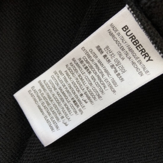 Burberry Icon Stripe Detail Cotton Zip-Front Hooded Sweatshirt Black