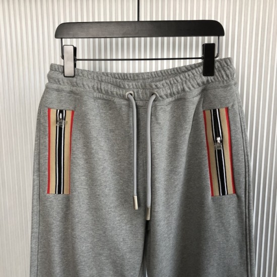 Burberry Icon Stripe Track Pants Gray