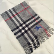 Burberry Check Cashmere Scarf Archive Grey