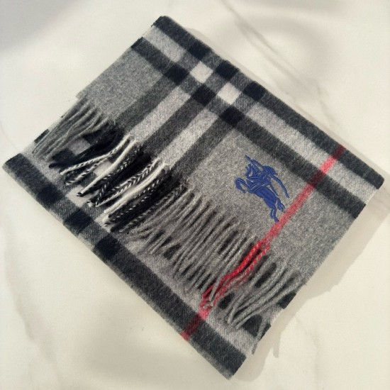 Burberry Check Cashmere Scarf Archive Grey