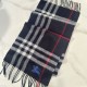 Burberry Check Cashmere Scarf Archive Navy