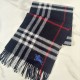 Burberry Check Cashmere Scarf Archive Navy