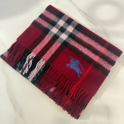 Burberry Check Cashmere Scarf Archive Red