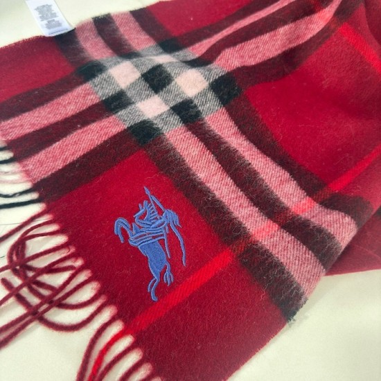 Burberry Check Cashmere Scarf Archive Red