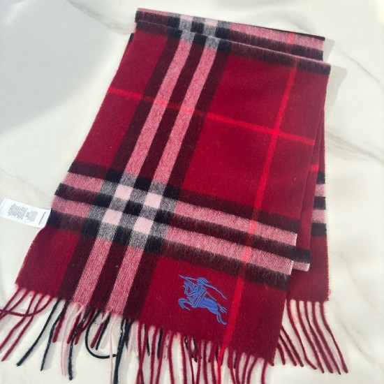 Burberry Check Cashmere Scarf Archive Red