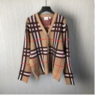 Burberry Check Wool Mohair Blend Cardigan