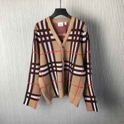 Burberry Check Wool Mohair Blend Cardigan