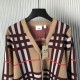 Burberry Check Wool Mohair Blend Cardigan