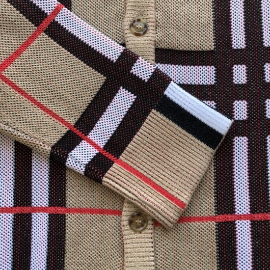 Burberry Check Wool Mohair Blend Cardigan