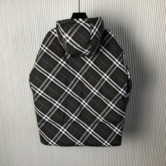 Burberry Reversible Check Nylon Snowdonia Puffer Jacket Black