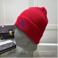 Burberry Ribbed Cashmere Beanie Red