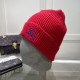 Burberry Ribbed Cashmere Beanie Red