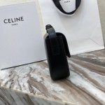 Celine Shoulder Bag Triomphe in shiny calfskin Black