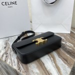 Celine Shoulder Bag Triomphe in shiny calfskin Black