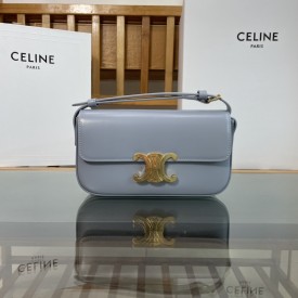 Celine Shoulder Bag Triomphe in shiny calfskin Blue