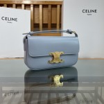 Celine Shoulder Bag Triomphe in shiny calfskin Blue