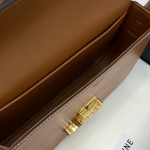 Celine Shoulder Bag Triomphe in shiny calfskin Tan