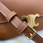 Celine Shoulder Bag Triomphe in shiny calfskin Tan