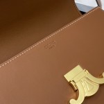 Celine Shoulder Bag Triomphe in shiny calfskin Tan