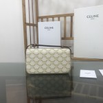 Celine Shoulder Bag Triomphe in shiny calfskin and canvas