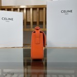 Celine Shoulder Bag Triomphe in shiny calfskin Orange