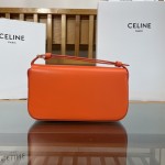 Celine Shoulder Bag Triomphe in shiny calfskin Orange