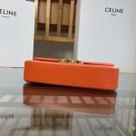 Celine Shoulder Bag Triomphe in shiny calfskin Orange