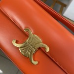 Celine Shoulder Bag Triomphe in shiny calfskin Orange