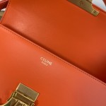 Celine Shoulder Bag Triomphe in shiny calfskin Orange