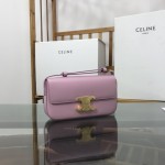 Celine Shoulder Bag Triomphe in shiny calfskin Pink