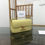 Celine Shoulder Bag Triomphe in shiny calfskin Yellow