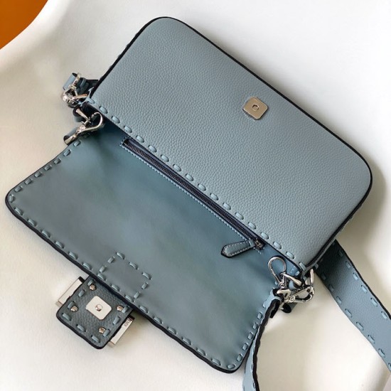 Replica Fendi Baguette Light Blue Selleria Bag