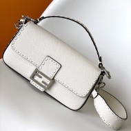 Fendi Baguette White Selleria Bag