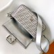 Fendi Baguette Suede bag with FF in iridescent crystals and studs