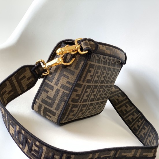 Fendi Baguette Brown FF jacquard fabric bag