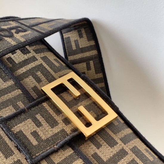 Fendi Baguette Brown FF jacquard fabric bag