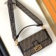 Fendi Baguette Brown FF jacquard fabric bag