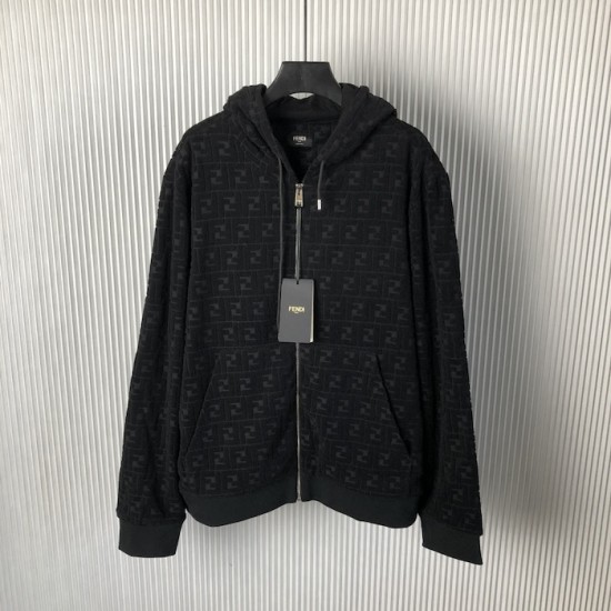 Fendi Black FF terry sweatshirt