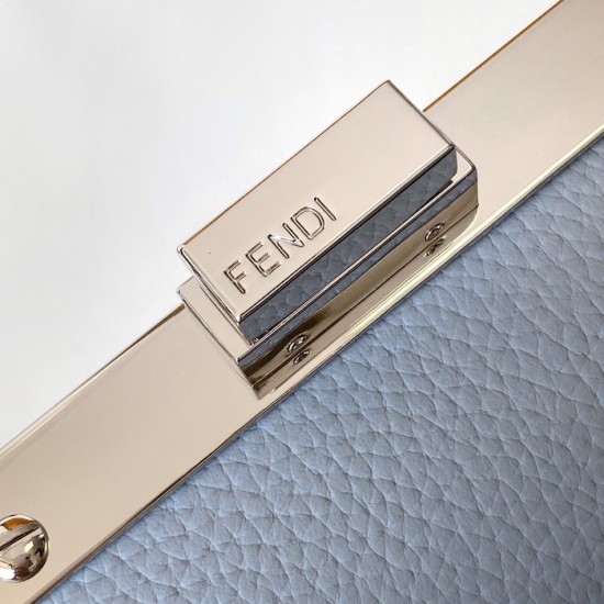 Fendi Peekaboo ISeeU Small Blue Selleria Bag