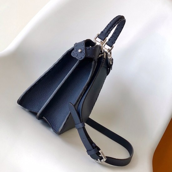 Fendi Peekaboo ISeeU Small Navy Selleria Bag