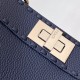 Fendi Peekaboo ISeeU Small Navy Selleria Bag