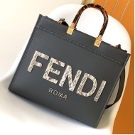 Replica Fendi Sunshine Medium Green Leather and Elaphe Shopper