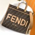 Replica Fendi Sunshine Medium Brown FF jacquard fabric bag