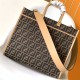 Replica Fendi Sunshine Medium Brown FF jacquard fabric bag