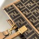 Replica Fendi Sunshine Medium Brown FF jacquard fabric bag