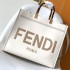 Replica Fendi Sunshine Medium White Leather Shopper